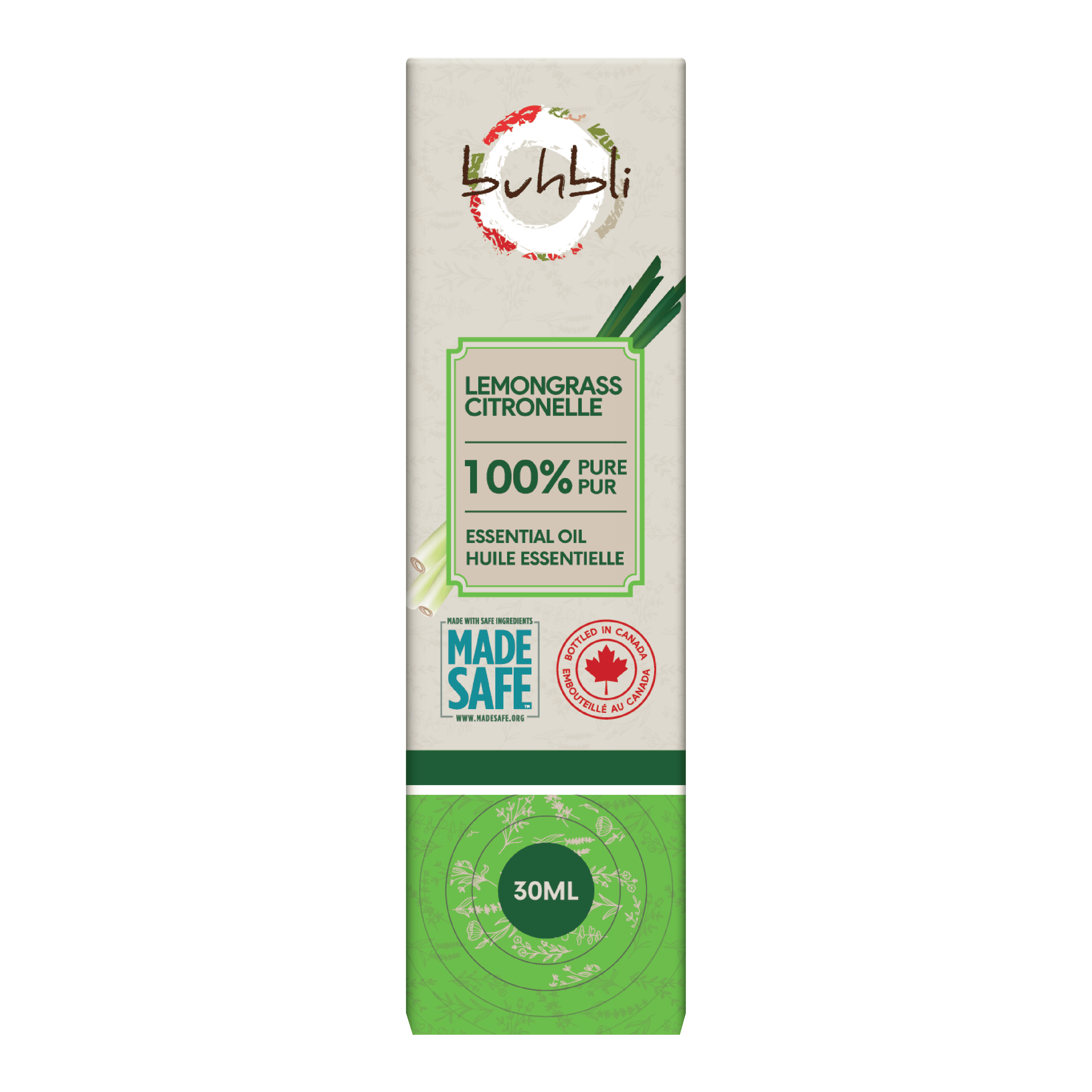 Buhbli Brands – Huile essentielle de citronnelle 100 % pure, 30 ml, entièrement naturelle et pure – Embouteillée au Canada