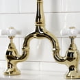 thumbnail image 3 of Kingston Brass KS7752PXBS English Country 1.8 GPM Bridge Kitchen Faucet - Brass, 3 of 6