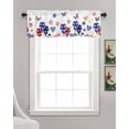 thumbnail image 3 of 4th of July Linen Curtain Valance for Bedroom/Bathroom/Kitchen/Office/Living/Dining Room Window,Independence Day Stripes Star White Rod Pocket Topper Decorative Cafe Drapes Panel 42"x18", 3 of 6