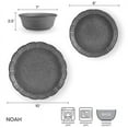 thumbnail image 3 of Pfaltzgraff Noah 12 Piece Stoneware Dinnerware Set Gray, 3 of 5