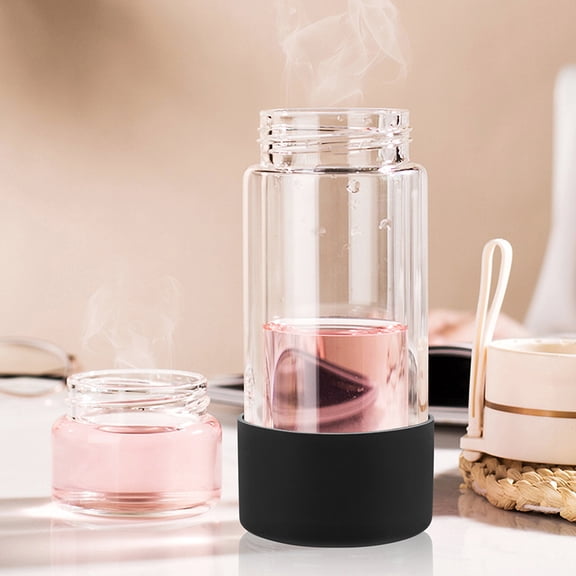 Amosfun Elegant Black Silicone Sleeve for Glass Bottle Antislip Grip