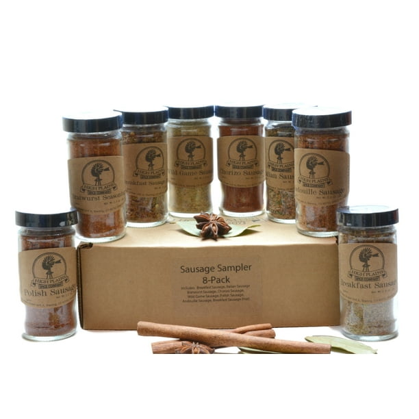 Sausage Sampler BBQ Rub and Spices Gift Set of 8 Gift Set by High