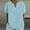 Light Blue Tops, variant on CUSTG Women Casual Shirts Summer Solid Color Ladies' Short Sleeve New Tops With A SmV Neck And Loose Buttons Birthday Blouse