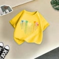 thumbnail image 5 of Tisuna Girls Shirts Child Heart Print Short Sleeve Crew Neck Tops Beauty Casual Summer Kids Daily Wear Yellow Size 12-14 Years, 5 of 5