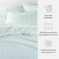 thumbnail image 5 of Duvet Cover Set - Ultra Soft & Breathable - Light Blue Rugged Striped for King Size Bedding by Comfort Canopy, 5 of 13