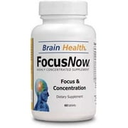 Focus Now - 100% Natural Dietary Supplement - Supports a Healthy Level of Focus, Concentration & Memory - 60 Brain Tablets