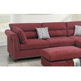 thumbnail image 3 of Paprika Red Velvet 3-Seater Sectional Sofa - Includes Reversible Chaise and Ottoman, 3 of 10