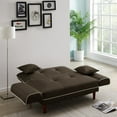 thumbnail image 2 of Canddidliike Convertible Upholstery Loveseat Modern Futon Sofa Bed w/Adjustable Angle in Brown, 2 of 8