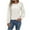 Z-White, variant on MIUOWANP Womens Sweatshirts No Hood Women's Solid Color Round Neck Long Sleeved Button Top With Grooves And Brushed Buttons Black S