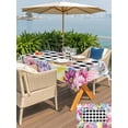 thumbnail image 4 of Outdoor Tablecloth with Umbrella Hole and Zipper, Easter Flowers Rectangle Table Cloth 52x70 Inch Waterproof Tablecloth, Watercolor Pink Purple Floral Eggs Farm Plaid Picnic Table Cover for Patio, 4 of 7
