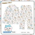 thumbnail image 2 of Ropa de dormir para niños, conjunto de ropa para el hogar similar al algodón de manga larga con cuello para niños y niñas, diseño de dibujos animados, primavera y otoño, 2 of 5