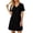 a-Black465147, variant on Womens Casual Solid Color Short Sleeve V Neck Shirt Dress Loose Fit Side Split Above Knee Length Mini Dress For Daily Wear Casual Occasions Cozy Dress