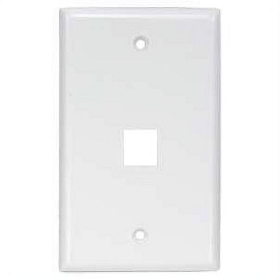 ACCL 1Port Keystone Wallplate White Smooth Face, 1 Pack