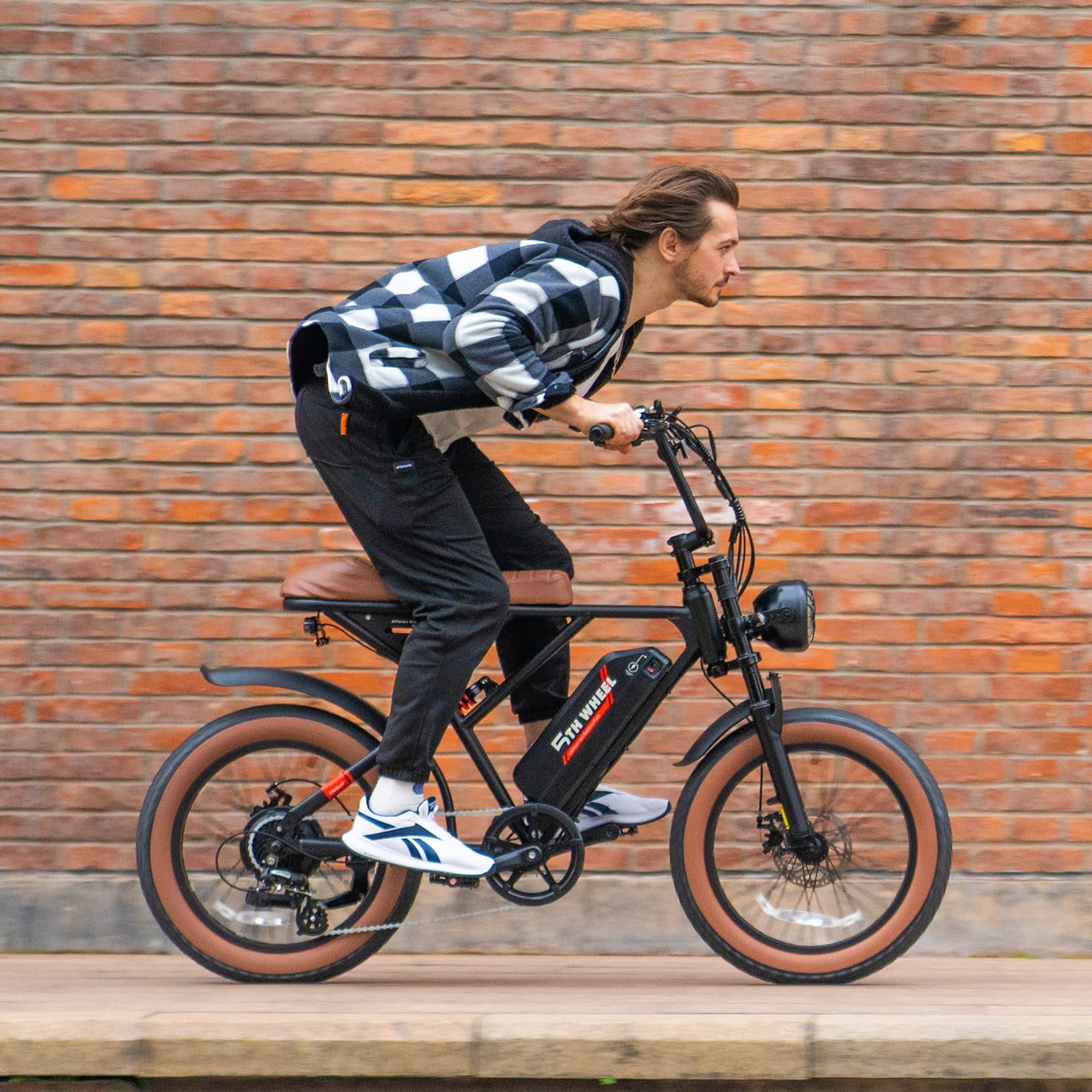 5TH WHEEL W16B 20" x 4" Fat Tire Electric Bike, 750W Motor Adult Ebike with 48V 15.6Ah Removable Battery, Electric Bicycle with 7 Speed, UL2849