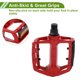 thumbnail image 3 of Pedal de bicicleta de aleación de aluminio universal con tiras reflectantes rojas, adecuado para ejes de 14mm, pedal de bicicleta antideslizante para BMX MTB bicicletas de carretera 1 par, 3 of 7