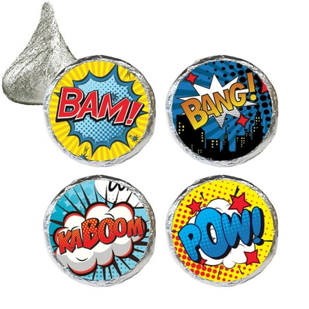 superhero party favor stickers