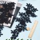 thumbnail image 3 of 4 piezas de apliques de encaje floral con flores negras bordadas para coser, parches de tela para cuello con hojas de rosa, 3 of 9