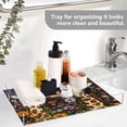thumbnail image 5 of Acrylic Tray 15.7*11.8*1.9 Inch Transparent Tray Food Tray Tea Cup Tray Serving Trays Cosmetics Storage Kitchen Table Bathroom Sundry Storage Beautiful Giraffes and Flowers, 5 of 7