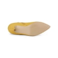 thumbnail image 3 of BLISSFUL STEP Women's Pointed Toe Zipper Stiletto Heels Ankle Boots Yellow 7, 3 of 8