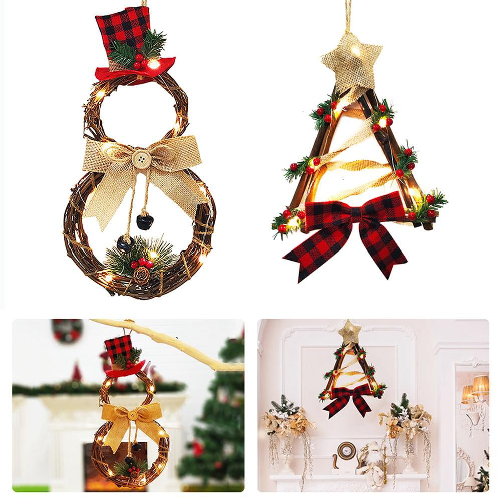Christmas Tree Hanging Decorations Creative Funny Wooden Hollow Carving Festive Keepsake Window Hanging Decoration