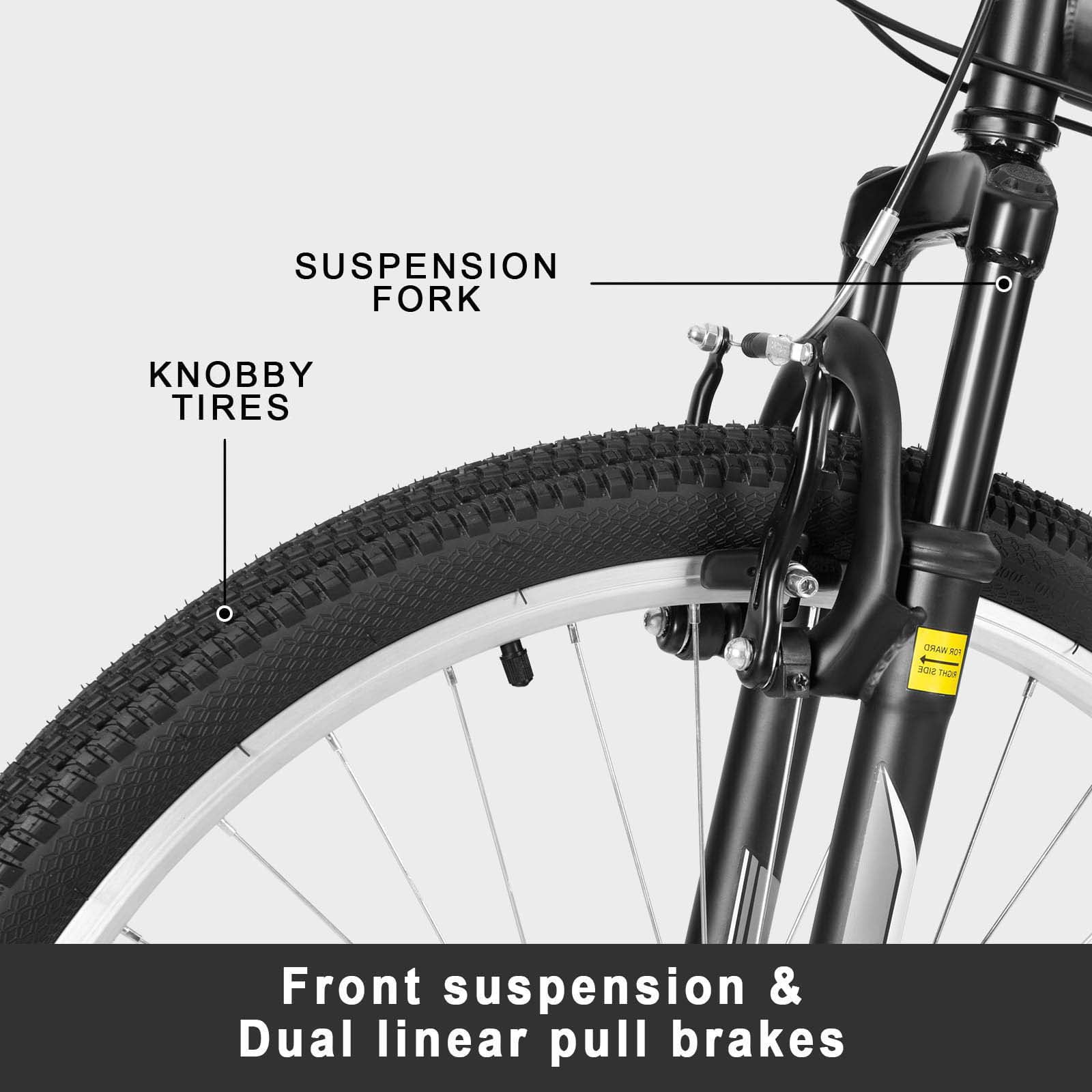Hykolity Mountain Bike 27.5 Inch MTB Sport Shocker Bicycle 18 Speed Full-Suspension Outdoor Cycling for Adult Men Woman