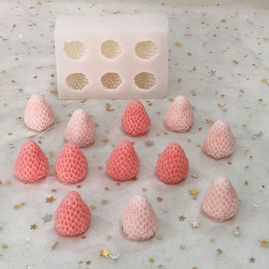 lanema Artistic Silicone Strawberry Shape Mold Resin Candle Chocolate Making Creative