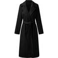 thumbnail image 2 of 2022 Women New Coats for Women Winter Faux Wool Coats Trench Long Jacket Slim Maxi Belt Womens Ring Master Overcoat, 2 of 5