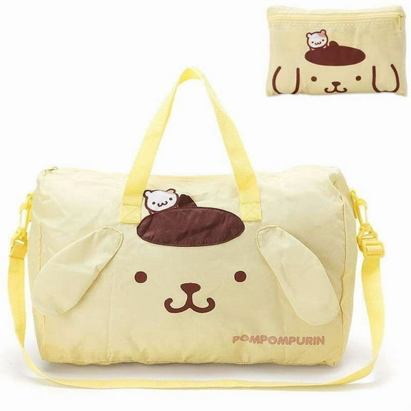 Women's Travel Duffel Bag with Trolley Sleeve, Yellow, Comes with Pouch