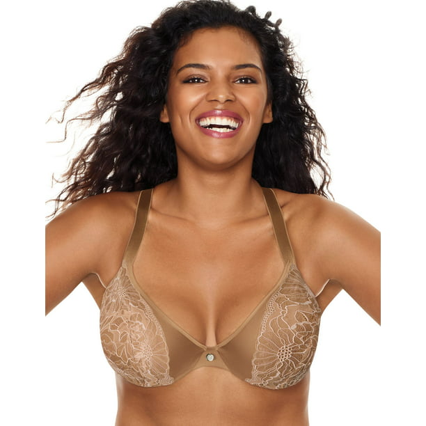 Just My Size Womens Embellished Plunge Underwire Bra, 42D 