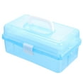 thumbnail image 2 of CATIEBYE 1Pc Blue Plastic 3 Layer Portable Storage Box Tool Case for Home Organization, 2 of 6