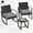 Gray-Rocking, variant on 3 Piece Patio Furniture Set with Coffee Table and 2 Chair for Poolside|Balcony, Begie