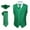 Green, variant on 3PC Men's Solid Formal Suit Vest Waistcoat Tuxedo Dress Vest Necktie Handkerchief Set Suit Wedding
