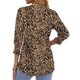 thumbnail image 2 of Fantaslook Pleated Blouses for Women Dressy Casual 3/4 Sleeve Womens Tops with Smocked Cuffs Summer Fall Shirts, 2 of 8