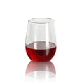 thumbnail image 3 of Smarty 4 oz. Clear Elegant Stemless Disposable Plastic Wine Glasses 64ct, 3 of 5