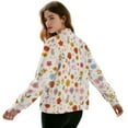 thumbnail image 3 of DISNIMO Flower Printed Jackets for Women Zip Up Sweatshirts V Neck Outwear Long Sleeve Jackets for Fall Winter, S, 3 of 7