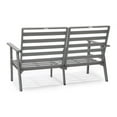 thumbnail image 4 of LeisureMod Walbrooke Modern Outdoor Loveseat with Grey Aluminum Frame and Removable Cushions for Patio and Backyard Garden, 4 of 10