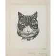 thumbnail image 2 of Félix Bracquemond 20x24 Black Ornate Framed Double Matted Museum Art Print Titled: Cat Head. (1866 - 1878), 2 of 5