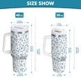thumbnail image 3 of 30 oz Tumbler With Handle Stainless Steel Insulated Tumbler With Lid for Car Cup Holder Small Blue Floral Pattern, 3 of 9