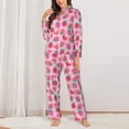 thumbnail image 2 of Kdxio Haear Strawberry Women's Pajama Sets Long Sleeve Button Down Sleepwear Nightwear Soft Pjs Lounge Sets-Large, 2 of 7