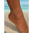 thumbnail image 3 of FaithHeart Initial C Ankle Bracelets for Women, Waterproof 14k Gold Plated Initial Anklets Non Tarnish Stainless Steel Layered Anklet Summer Beach Foot Jewelry Gift for Mom Mothers Day, 3 of 8