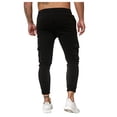 thumbnail image 4 of FRSASU Men Splicing Gradient Overalls Pocket Sport Work Trouser Pants Black L, 4 of 8