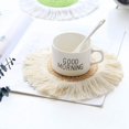 thumbnail image 2 of Handmade Cotton Coasters Macrame Cup Pad Bohemia Tablecloth Table Mat Round Woven Braided Cup Coasters Insulation Pad Cup Mat(J), 2 of 7