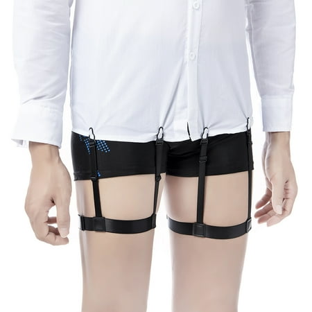 

Men Shirt Stays Adjustable Elastic Shirt Garter Shirts Holder with Non-slip Locking Clamps