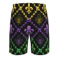 thumbnail image 6 of Disketp Men'S Swim Trunks Hawaiian Breathable Surf Beach Swimsuits Mesh Lining Beach Shorts With Pockets-Mardi Gra Geometric, 6 of 9