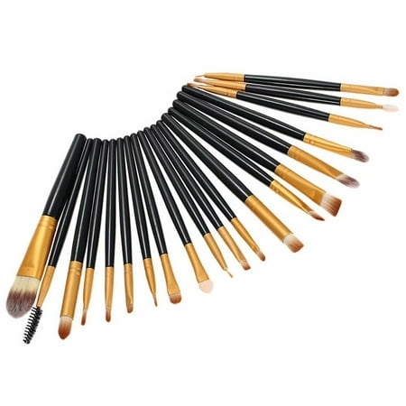 20pcs Eye Makeup Applicator Cosmetic Makeup Brush Set Golden & Black Eye shadow foundation brush concealer brush high gloss brush lip brush loose