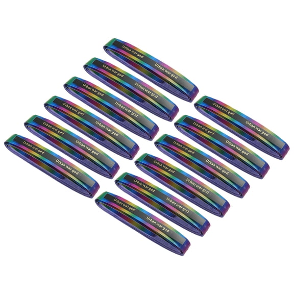 Uxcell 59" NonSlip PU Racket Overgrip Grip Tape with Damping Ridges, Rainbow Purple, 12 Pack
