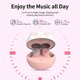 thumbnail image 3 of Auriculares inalámbricos rosa, lindos auriculares Bluetooth para chicas, niños, mujeres. 36H de reproducción, impermeables IPX6, para deporte, viajes, 3 of 3
