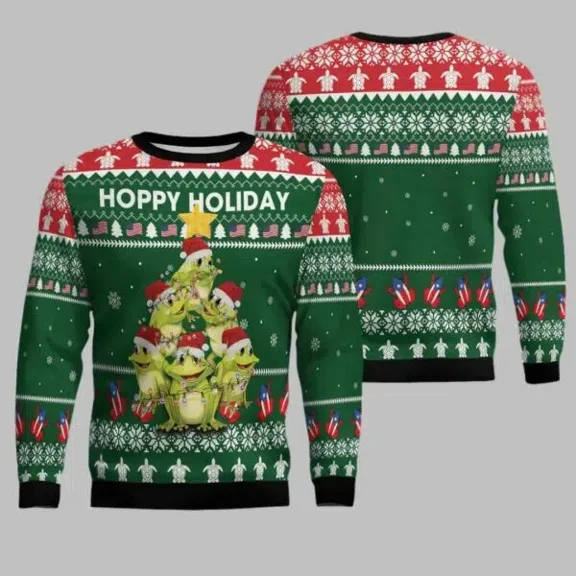 Frog Christmas Tree 3D Christmas Sweater