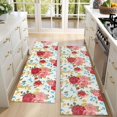 thumbnail image 4 of Kitchen Rugs Sets Of 2,Pioneer Flower Floral Print Pattern Anti Fatigue Kitchen Mat Rugs Non Slip Washable,Decorative Kitchen Floor Mats for Kitchen,Sink,Laundry,17"X47", 4 of 5