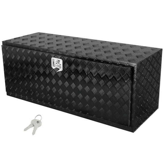 VEVOR Underbody Truck Box, 60" x 24" x 24" Pickup Storage Box, Heavy Duty Aluminum Diamond Plate Tool Box with Lock and Keys, Waterproof Trailer Storage Box with T-Handle Latch for Truck, Van,Trailer